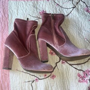 Pink Suede Boots